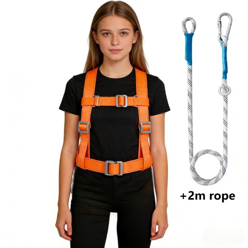 Aerial Work Safety Harness with Lanyard on Back Construction Protection High-altitude Rock Climbing Outdoor Harness Safe Rope