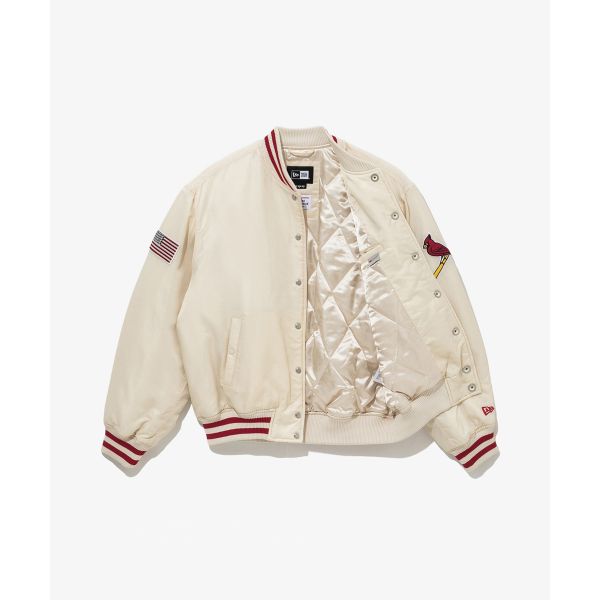 New Era FW25 MLB Authentic Stadium Jacket Series St. Louis Cardinals Loose Short Single-Breasted Casual Simple Long Sleeve Jacket 14742057