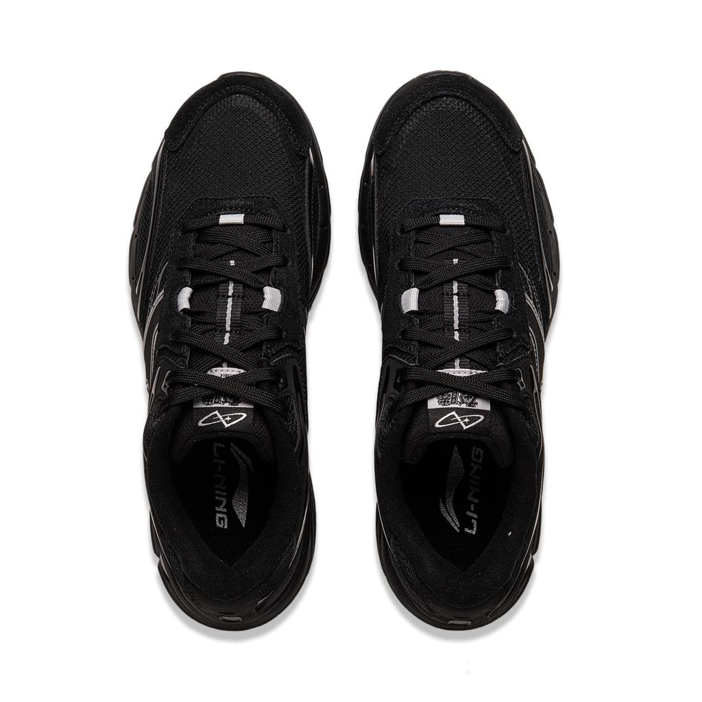 New LiNing Slip-Resistant Cushioning Low-Top Chunky Sneakers Men's Black AGCU411-2