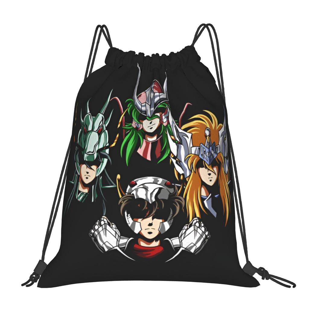 Custom Saint Seiyas Drawstring Backpack Sports Gym Bag for Women Men Anime Training Sackpack
