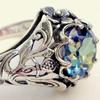 Unisex Ring Hollow Out Faux Gem Men Women Vintage Carving Finger Ring Valentines Day