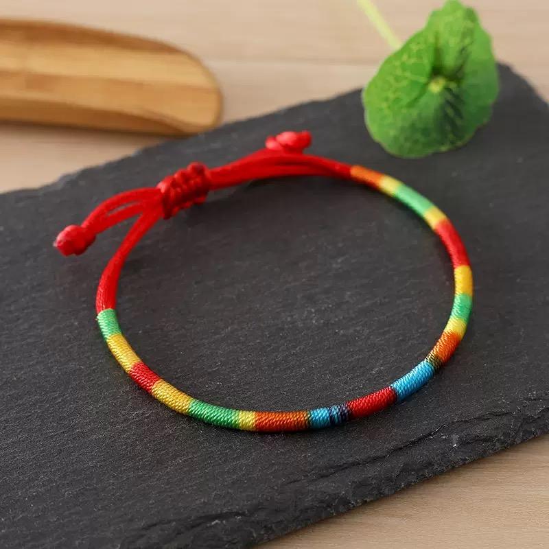 6 Stijlen Regenboog Touw Armband Unisex Handgemaakt Geweven Geluk Rode Draad Armband Vriendschap Sieraden Meditatie Helende Armband