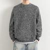 ROMON Men's Knitted Long Sleeve Fake Two-Piece Sweatshirt