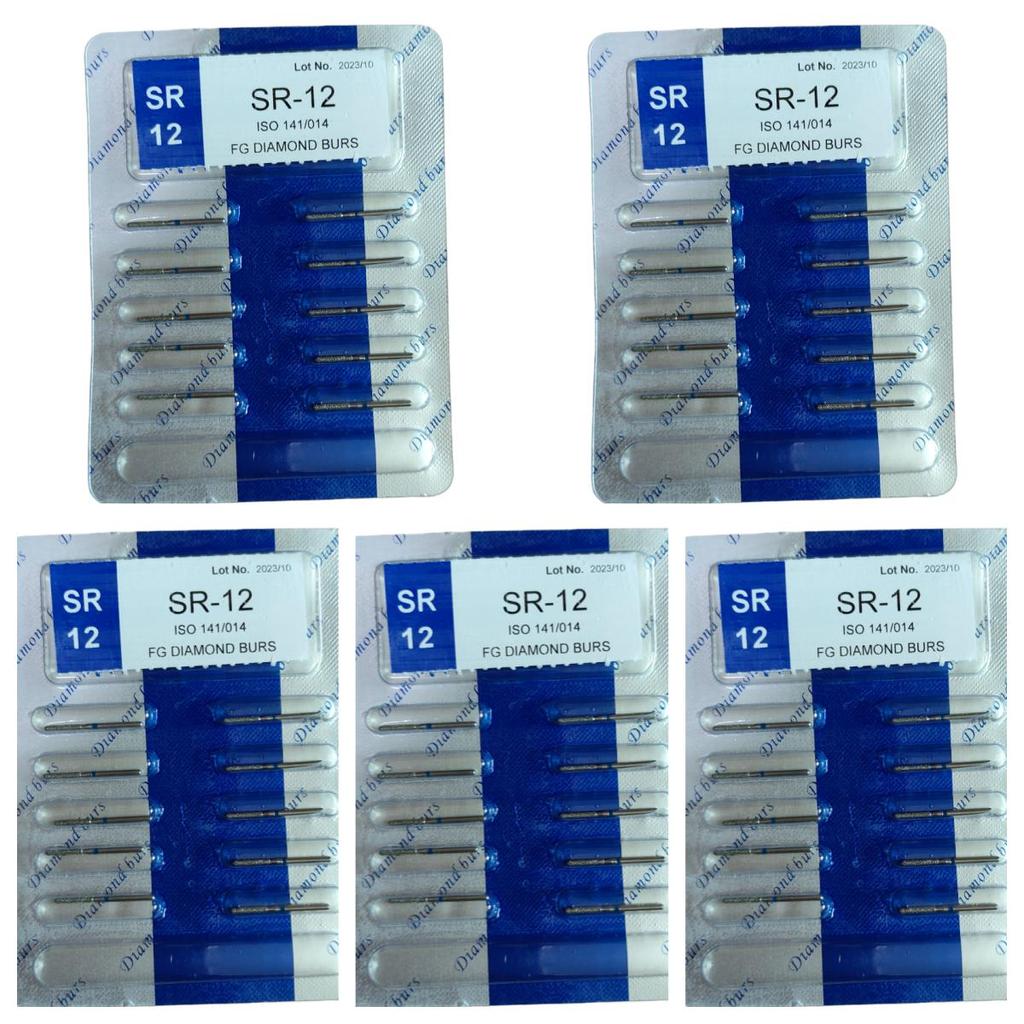 50pcs Dental High Speed Burs High Speed Handpiece Turbine Diamond Burs Diamond Polishing Tooth Preparation Dentist Material