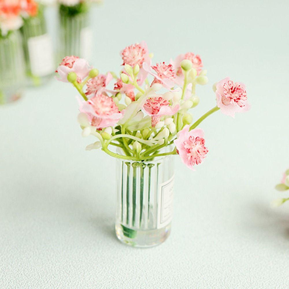 Multicolor Dollhouse Flower Vase 1/6 1/8 1/12 Doll Floral Toy Dollhouse Ornament