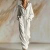 Women's Casual Corduroy Hooded Zip-Up Jumpsuit with Long Sleeves and Loose Fit for Fall and Winter