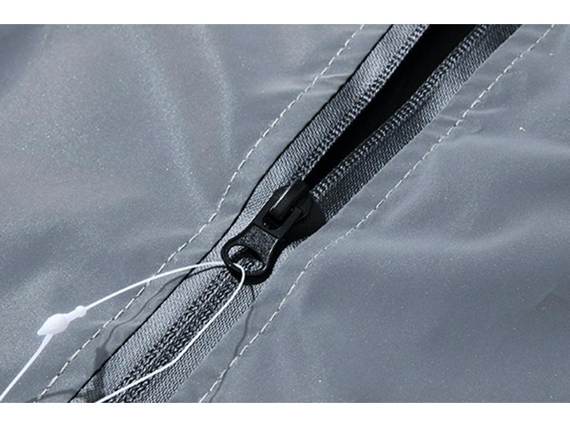 Winddichte reflektierende Jacke - Europäische/Amerikanische Größen, Unifarben, Trendig für Frühling/Herbst