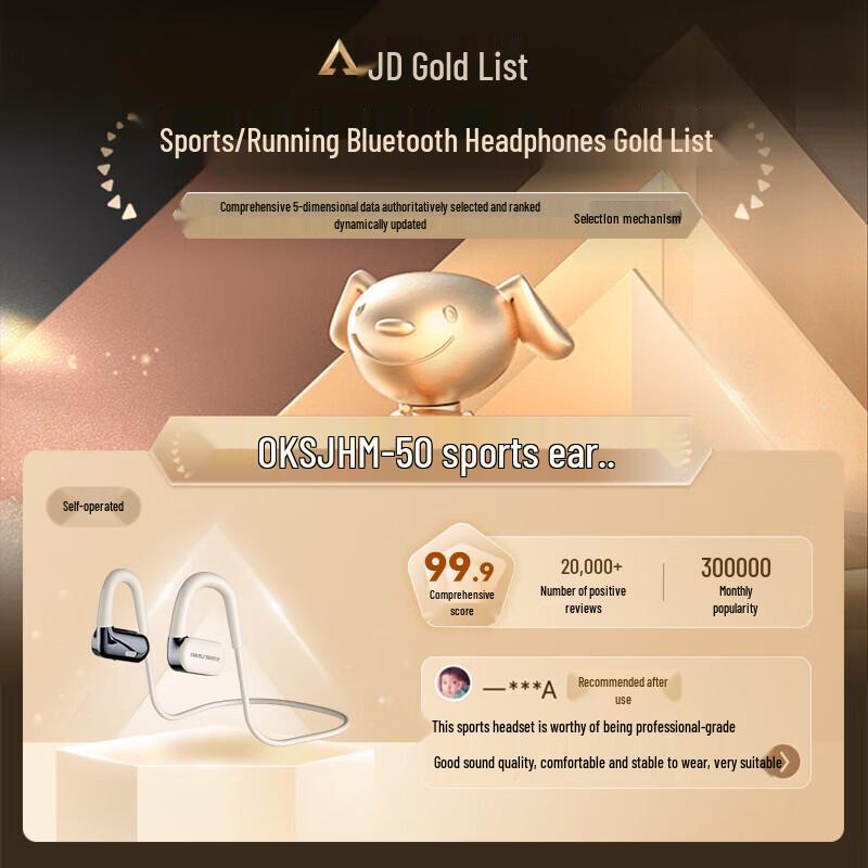 Oakes HM-50 Open-Ear Bone Conduction Bluetooth Headset