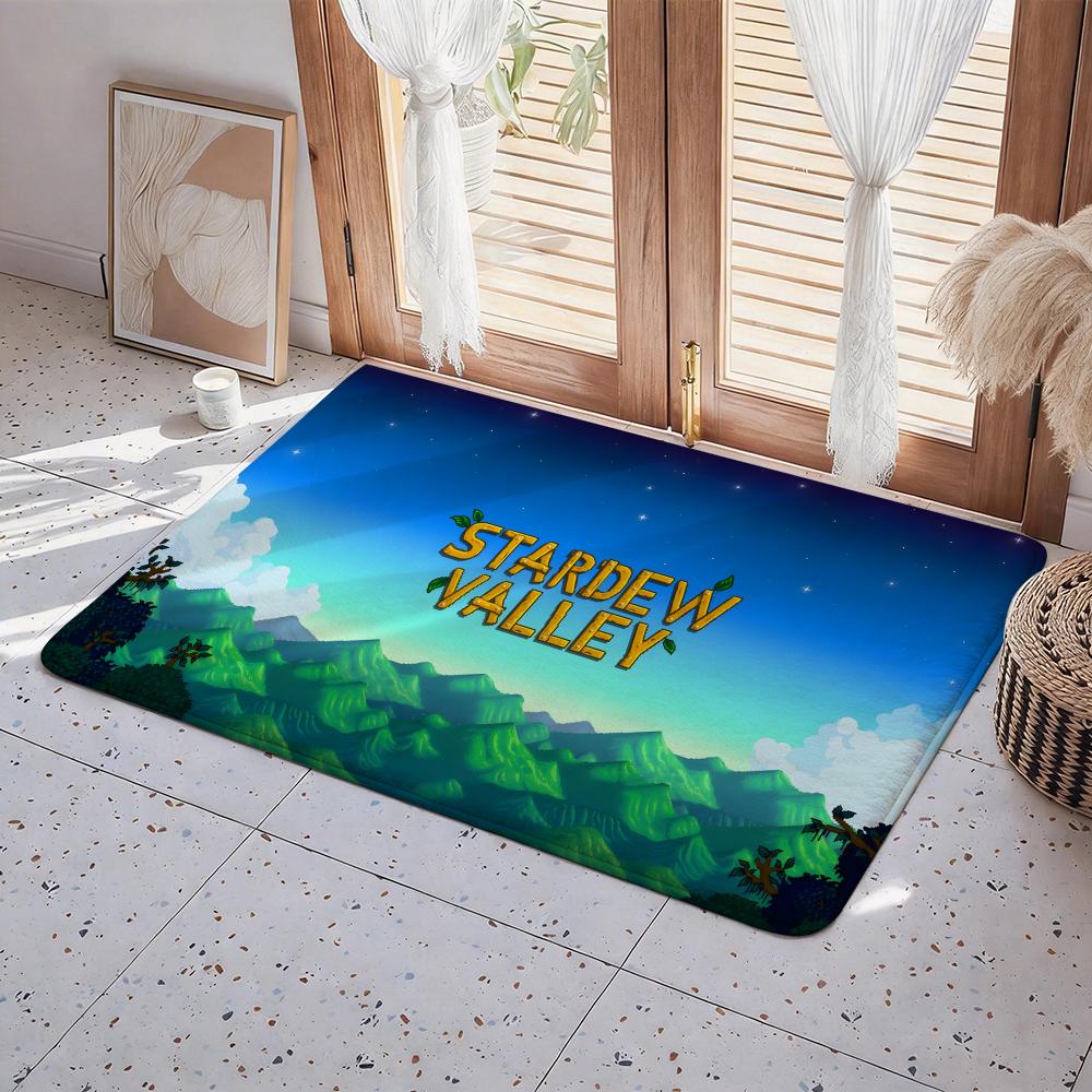Game S Stardew Valley Floor Mat Eco Flannel Doormat Non Slip Odorless Indoor Floor Rug Soft Short Plush Home Mat