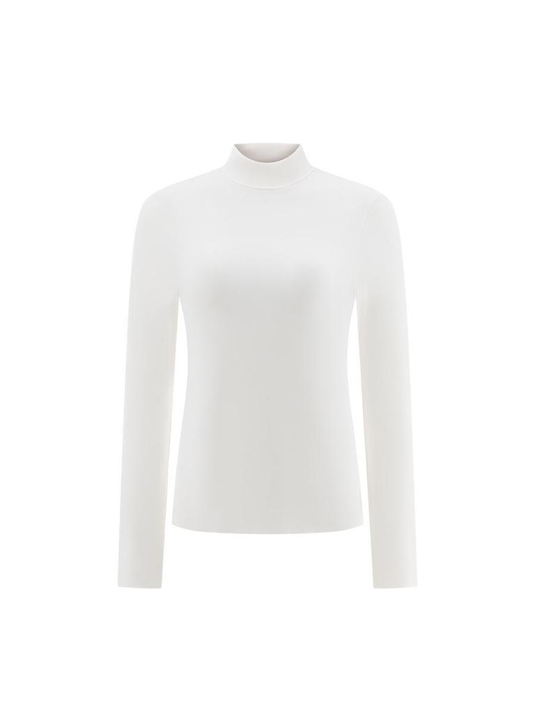 Women's Hyaluronic Acid Thermal Slimming Long Sleeve T-Shirt - Half High Neck, Autumn/Winter Base Layer