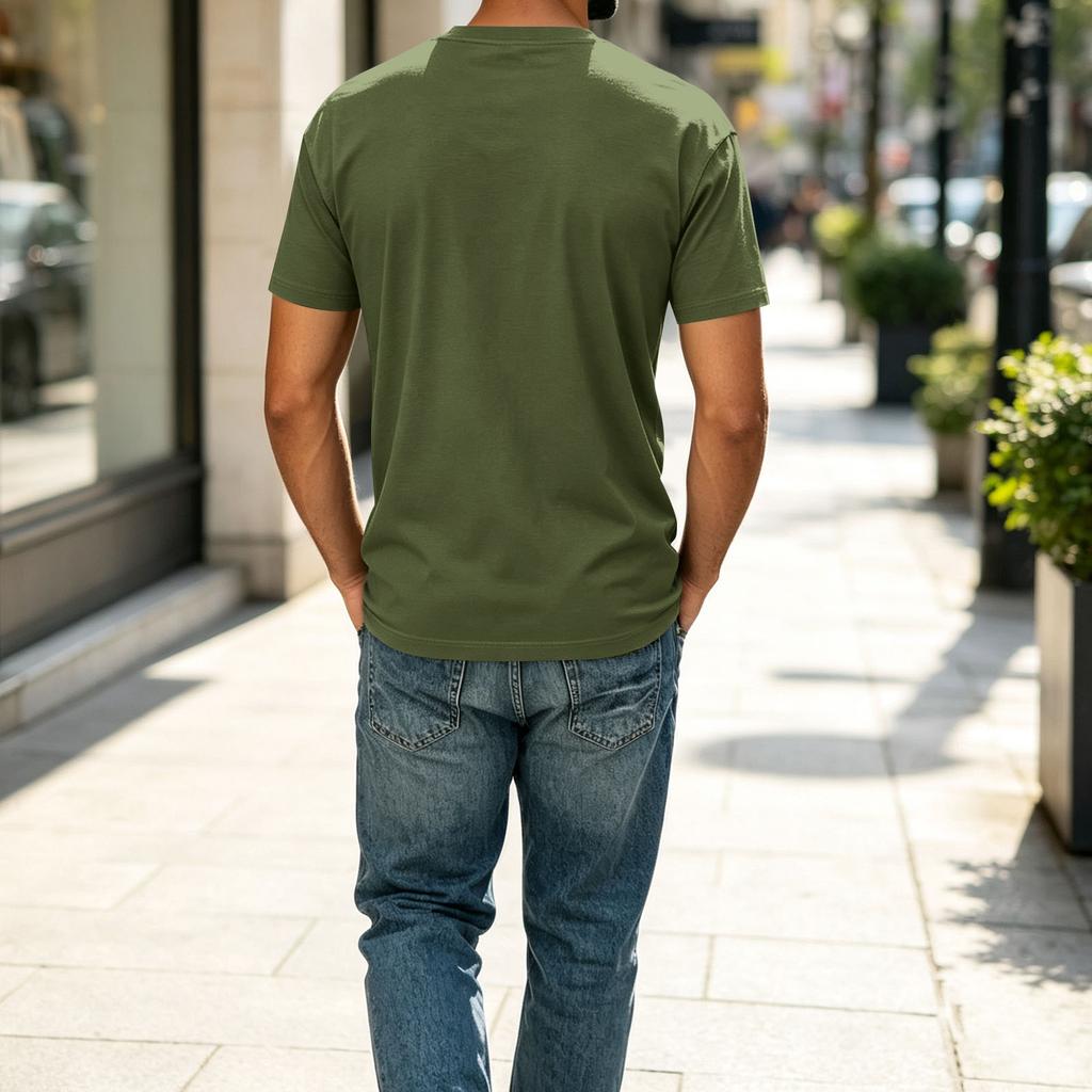 Herren Farbiges V-Ausschnitt Kurzarm T-Shirt Lässige Bequeme Passform für den Alltag