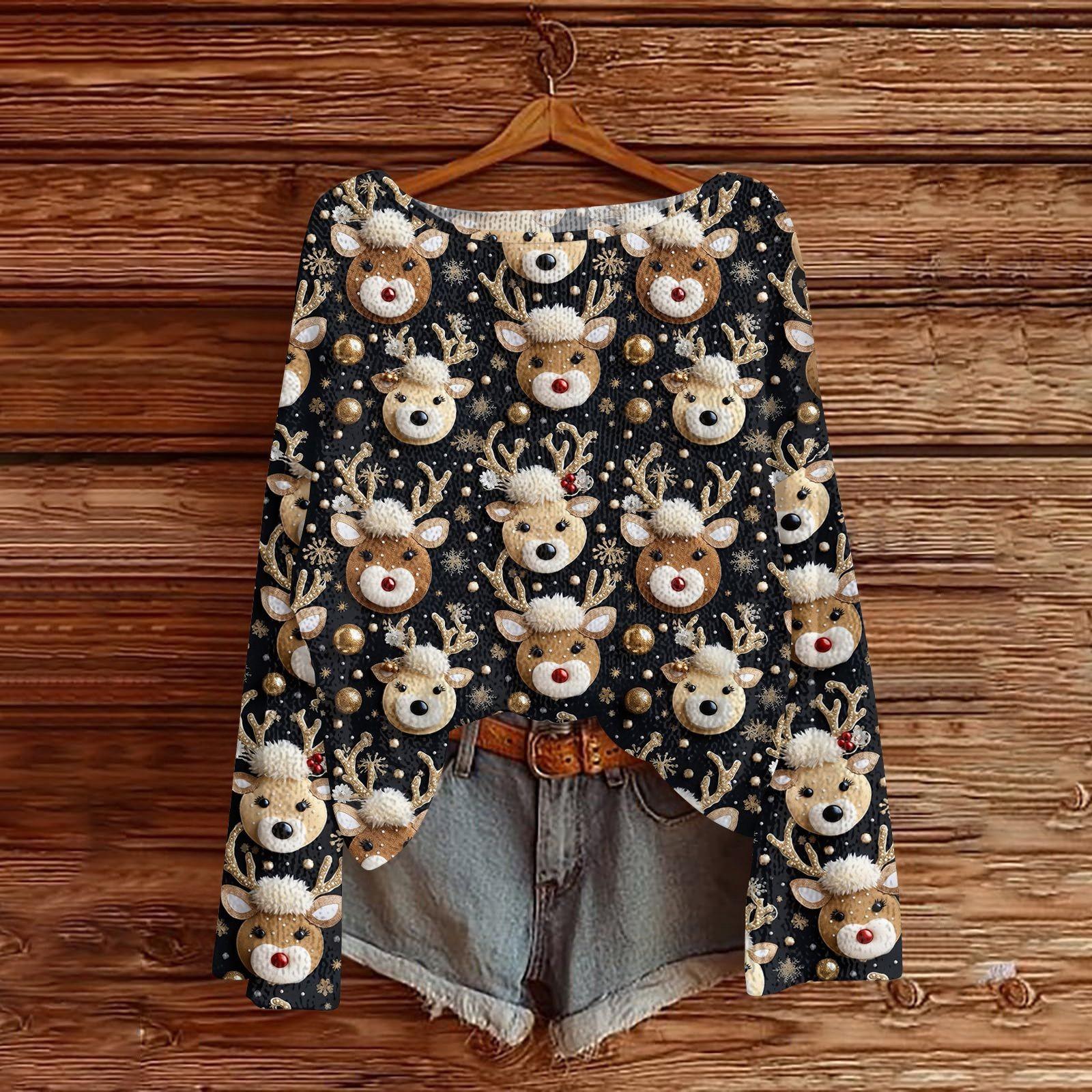 

Рождественские толстовки для детей, вязаные свитера для мальчиков и девочек, симпатичные рубашки, осенние свитера с круглым вырезом, топы 120 чёрный