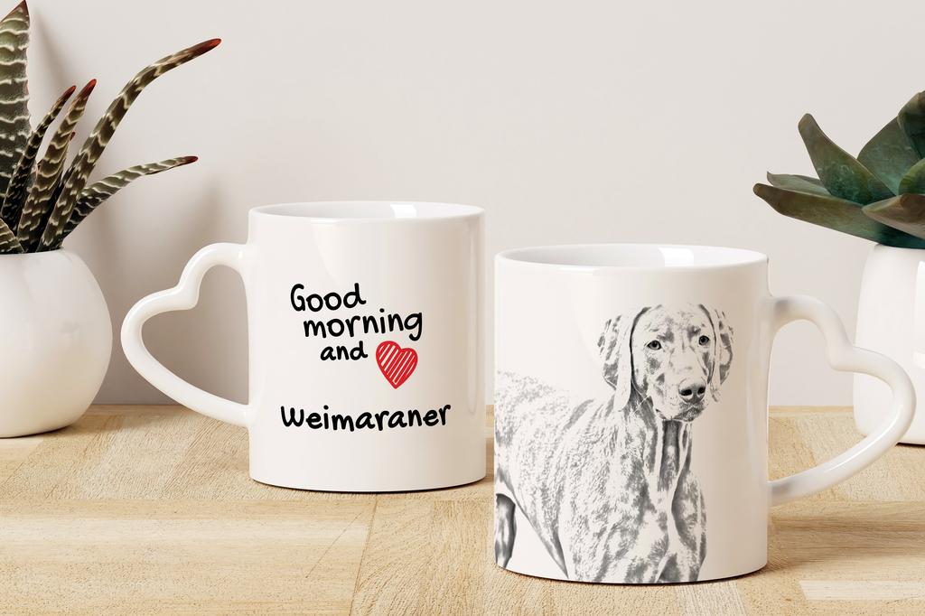 Weimaraner, Grey Ghost - cup with a dog, adorable cup with a heart-shaped handle, universal gift from the Art-Dog brand