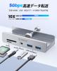 ORICO MH5PMM Silver Aluminum Hub with 5 Ports Card 2 5Gbps Power Port or 1m Cable PC Compatible USB-C Clamp, (TF/SD Reader, USB-A Ports, 3.5mm Audio),