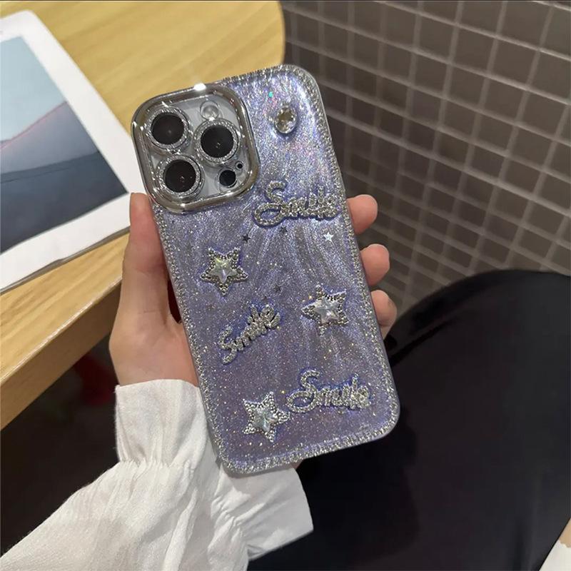 

Rhinestone Epoxy Letter Star Mobile Phone Case Suitable For Iphone17Promax All-Inclusive Anti-Drop Apple 16 Protective Case iPhone 17Promax