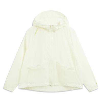 Li Ning Outdoor CF Lightweight Cooling Water-Resistant UPF 50+ Drawstring Loose Sun Protection Jacket Women Jackets Off-White AFDW212-7