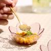8pcs Hammer Pattern Cherry Blossom Sauce Dishes Japanese-style Plastic Seasoning Dish Transparent Fruit Salad Bowl Restaurant