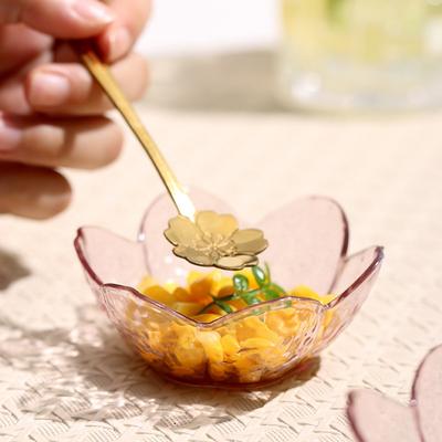8pcs Hammer Pattern Cherry Blossom Sauce Dishes Japanese-style Plastic Seasoning Dish Transparent Fruit Salad Bowl Restaurant