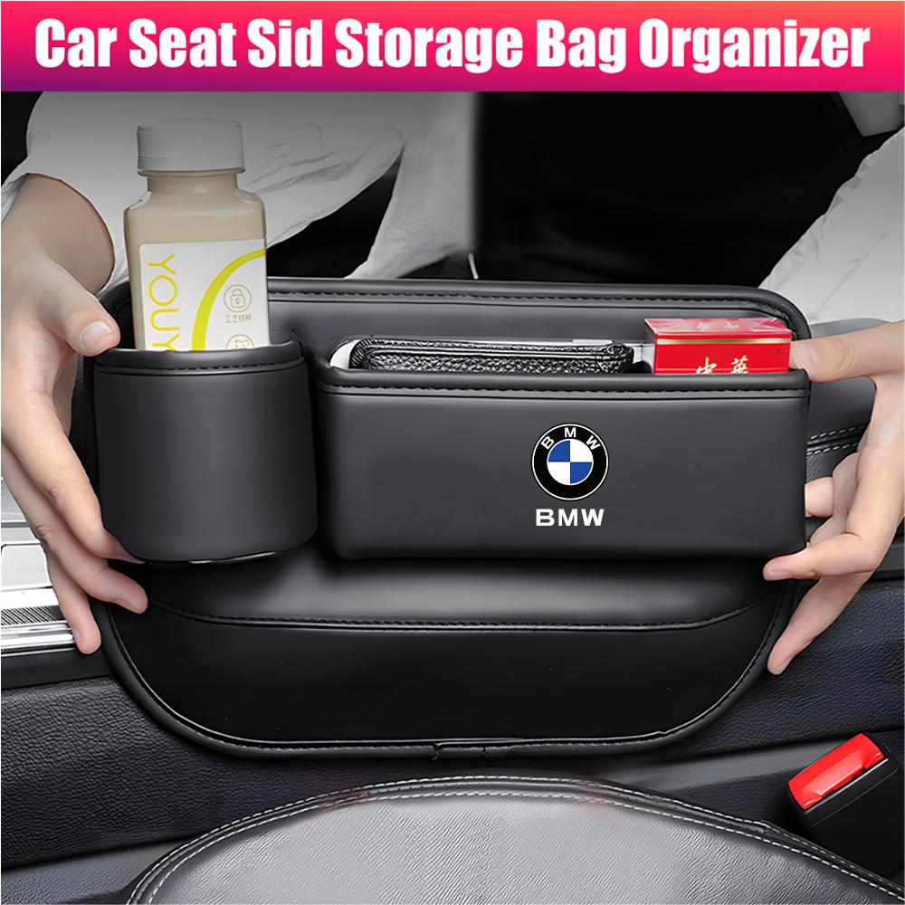 Für BMW Performance M PU Leder Auto Mittelkonsole Seite Sitz Lückenfüller Organizer Box Autositz Lückentasche Multifunktions-Sitzorganizer