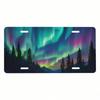 Aurora Borealis Novelty License Plate 12x6 Inch, Northern Lights Aluminum Car Tag Colorful Sky Design, Decorative Front Vanity Plate