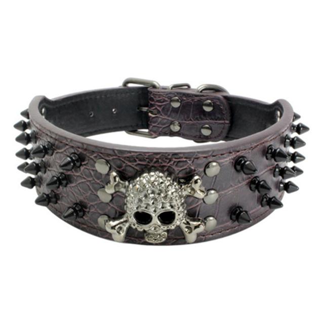 Mit Spikes besetztes kleines großes Hundehalsband, Nietenzubehör, Hond-Halsband für Welpenhalskette, Leder, PU, ​​Pitbull, Bulldogge, Heimtierbedarf