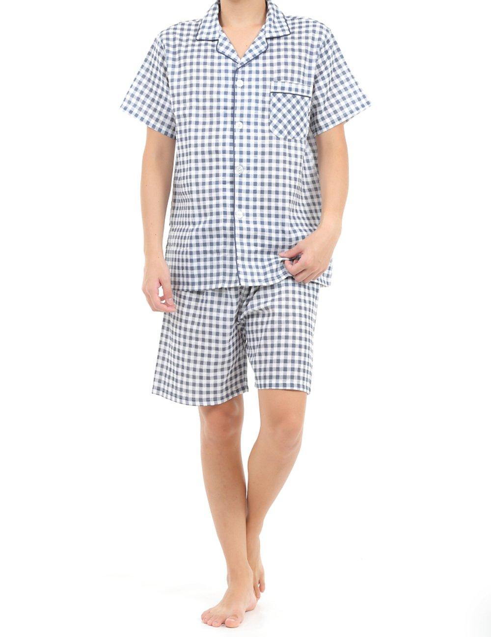 

Подарки Блеска Марлевый Комплект Роскошный Летний Подарочный Набор Мужская Пижама, Пижама, (Л, Военно-Морской Флот) PJ_1886