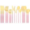 Mirror Dinnerware Set Stainless Steel 30Pcs Black Gold Tableware Knife Fork Spoon Dinner Set Cutlery Spoon Dessert Flatware Set