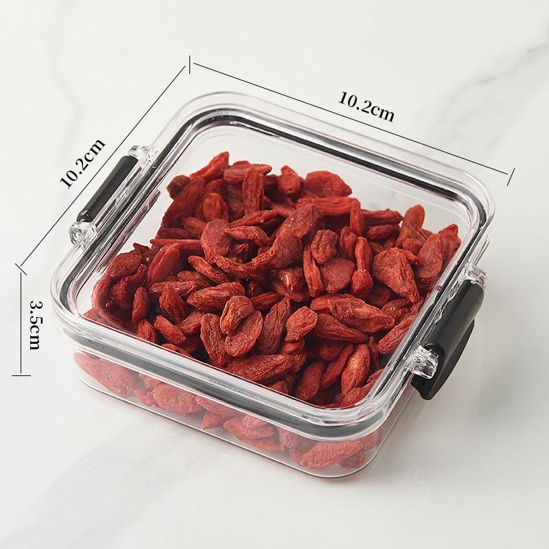 Герметичная прозрачная квадратная банка для хранения с крышкой для чая, хлопьев и сушеных продуктов