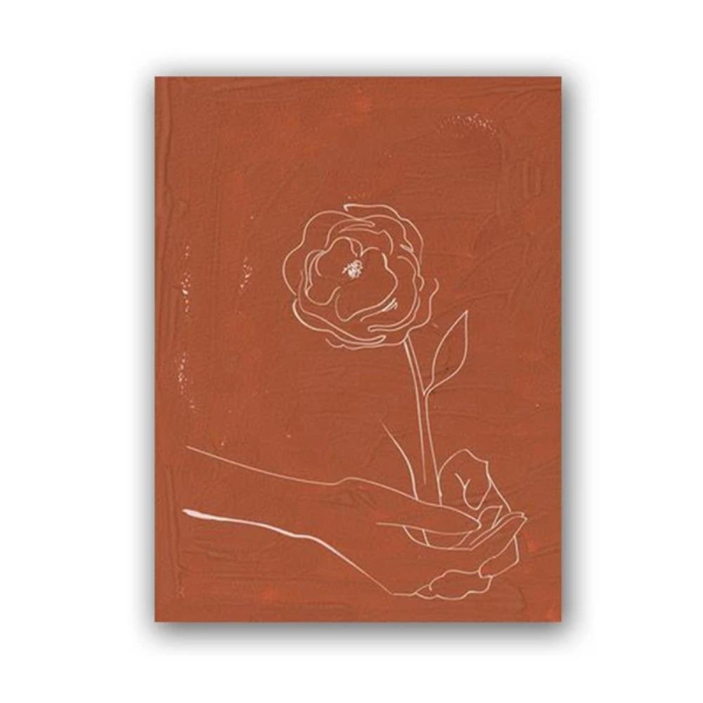 

Абстрактное настенное искусство цвета жженого апельсина, холст, живопись, терракотовый, радужный, минималистичные постеры с рисунком одной линией, бохо домашний декор 21cm×30cm NoFrame