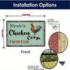 Custom Metal Rooster Sign Farmhouse Wall Art Outdoor Decor