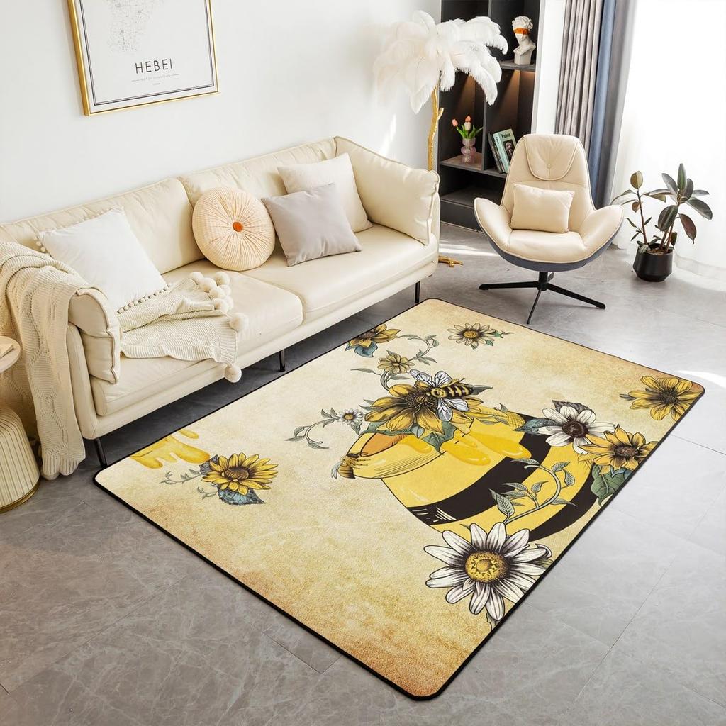 Erosebridal Cartoon Axolotl Area Rug 5x7 for Kids Boys Girls Bedside, Kawaii Axolotl Indoor Floor Mat Non Slip, Cute Reptiles Fish Sea Weed