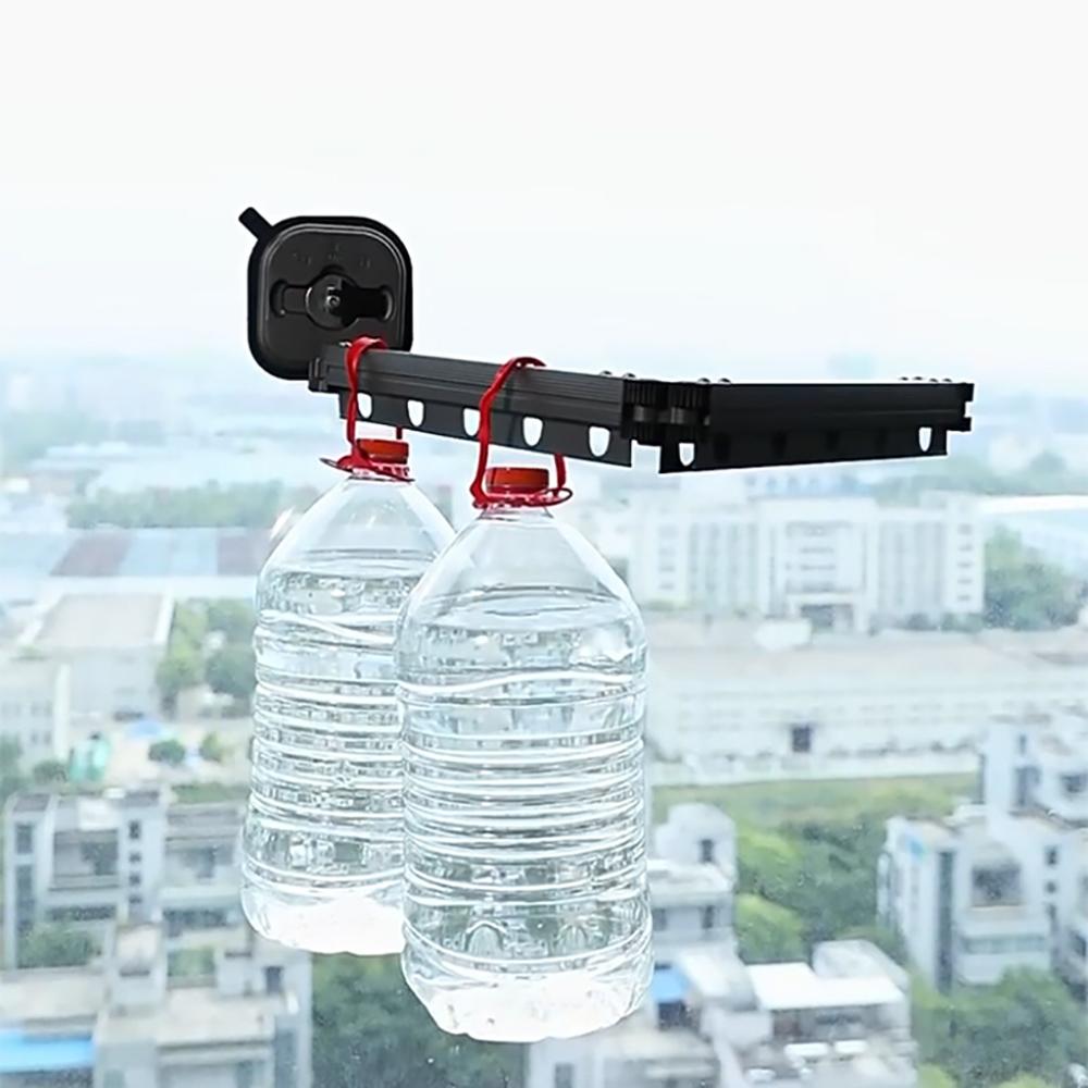 Suction Wall Mount Clothes Drying Rack Folding Space Saving Laundry Drying Rack Retractable Dry Racks Wall Mounted