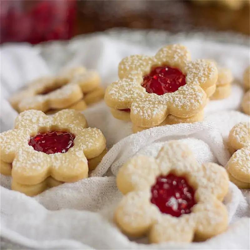 Jam Sandwich Cookie Mold 3d Christmas Envelope Love Shape Pressable Cutter Biscuit Fondant Cookie Stamp New Year Cake Decor