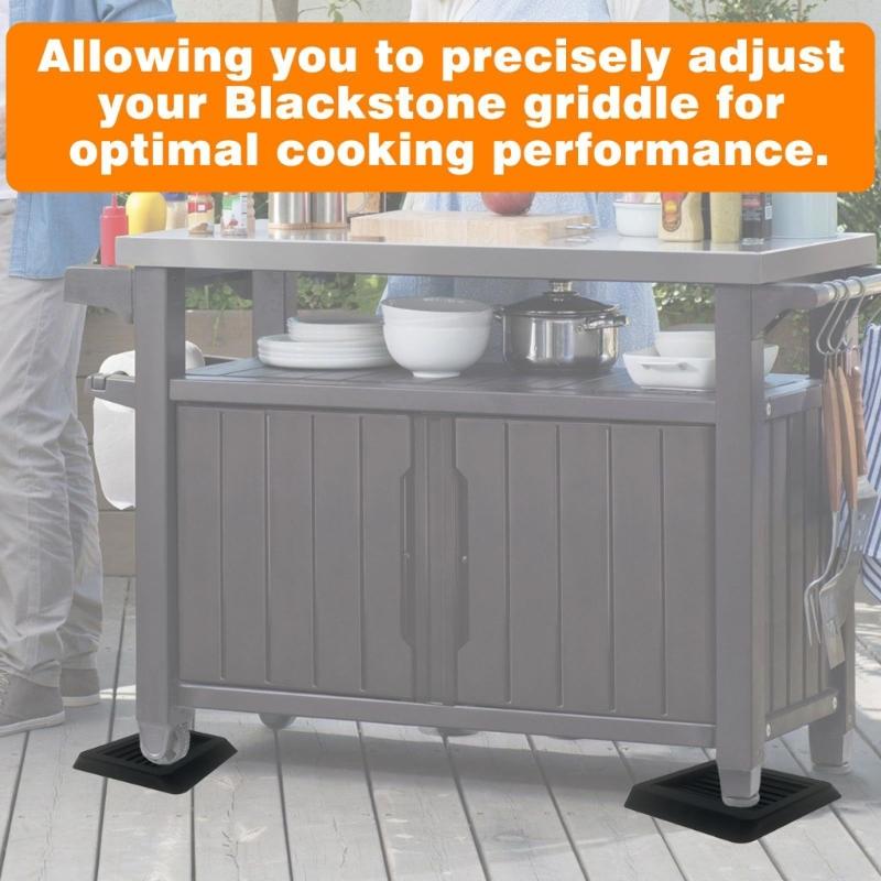 4PCS Durable Rubber Griddle Leveling Feet Keep Your Grills Stable On Grass Concrete Or Uneven Ground Barbecue Pads