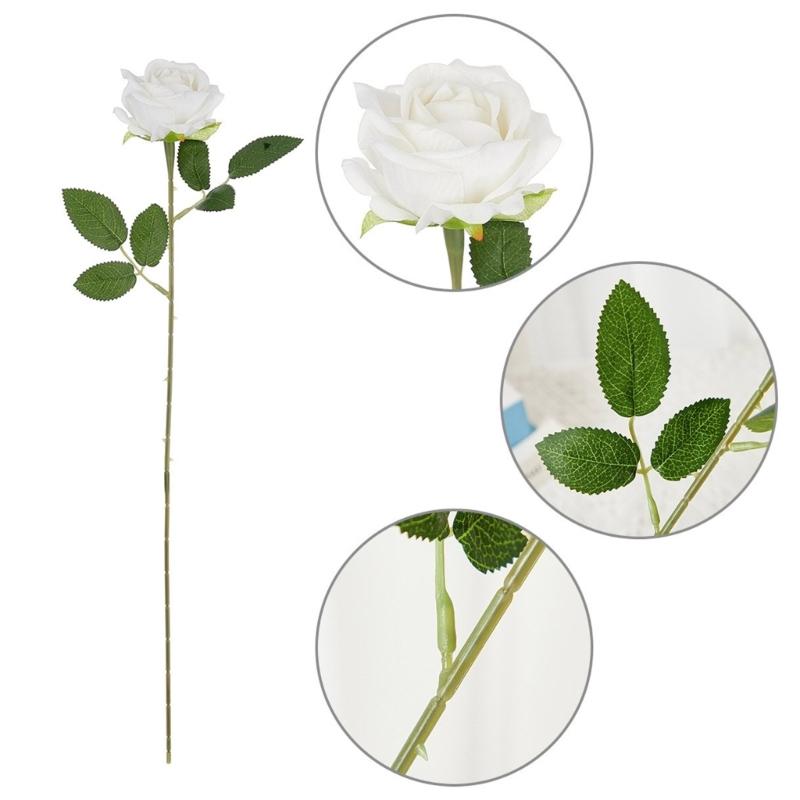 Practical Set of 6 Lifelikes Soft Flocking Fabric Roses Portable for Florals Arrangements and Special Gifts Daily Use