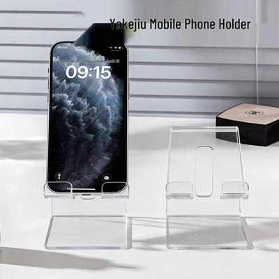 Support de téléphone multifonctionnel transparent en acrylique - Support d'affichage simple, élégant et portable