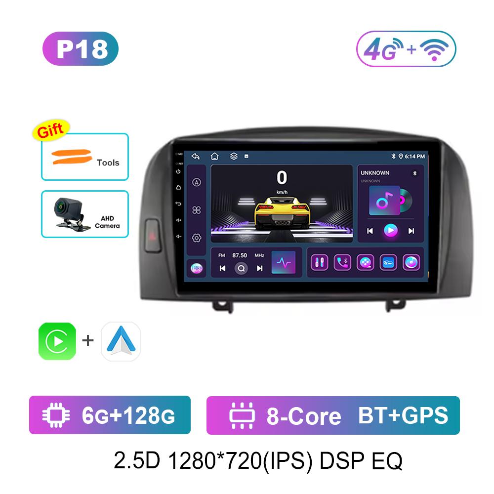 Android OS 9'' for Hyundai SONATA NF 2004 - 2008 GPS Navi Bluetooth Car Radio Video Multimedia Player WiFi Carplay 4G Auto Tools
