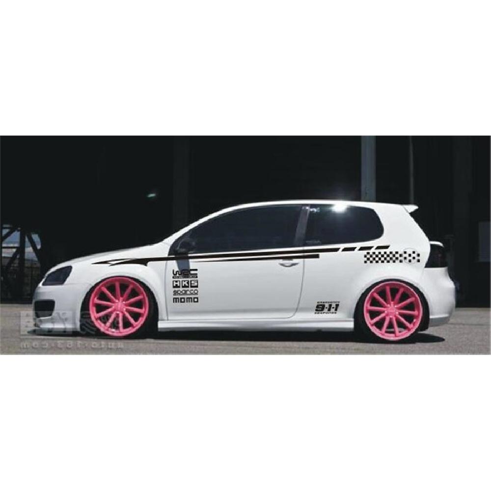 Pair Bk Material Black Car Body Styling Vinyl Decal Graphics Sticker Universal