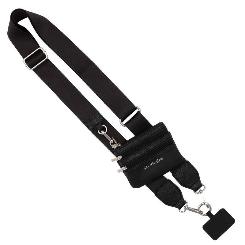 Phone Lanyard with Small Pouch and Tether Tab Nylon Adjustable Crossbody Shoulder Strap,Length: 148cm