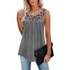 Women Sleeveless Leopard Active Tank Tops Ruffle Loose Tunic Blouse Shirt Vest