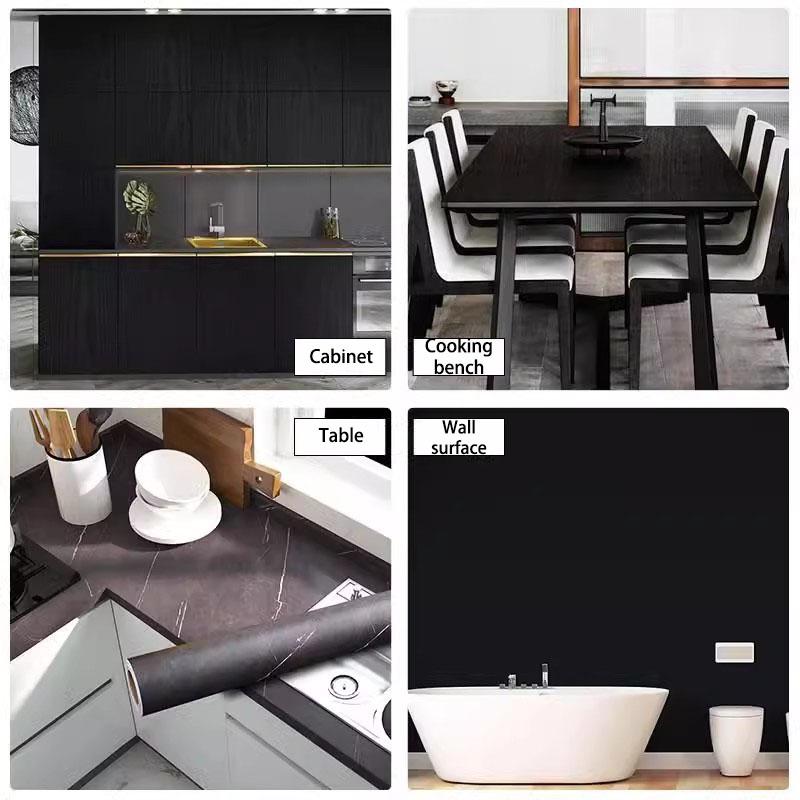 Pvc Home Ornament Closet Water-Repellent Wall Decals Door Adhesive Wall Wallpaper Grain Cooking Bench Furniture 45Cm Kitchen Room
