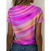 Women's colorful gradient tie-dye T-shirt 3D digital printing breathable and comfortable for daily use