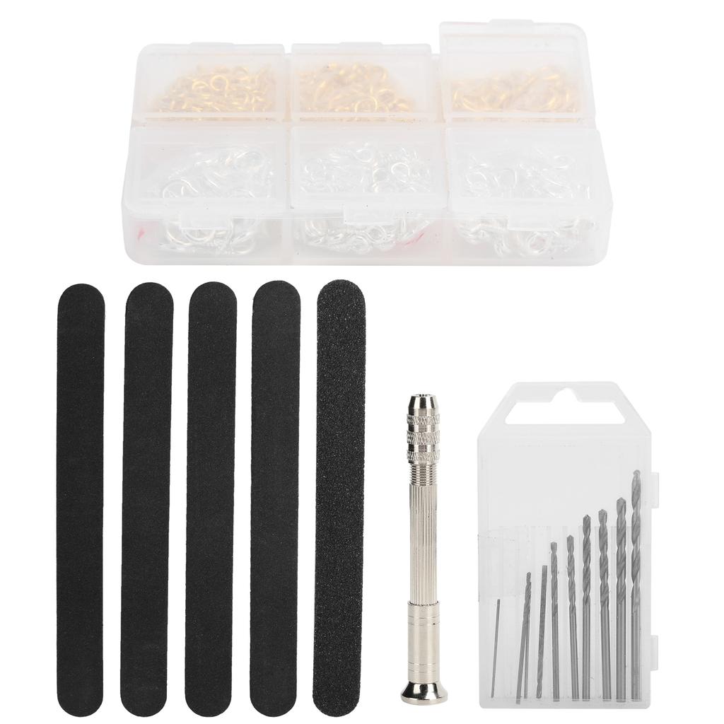 Pin Vise Hand Drill Eye Screw Drill Bit Set DIY Craft Jewelry Pendant Making Accessories
