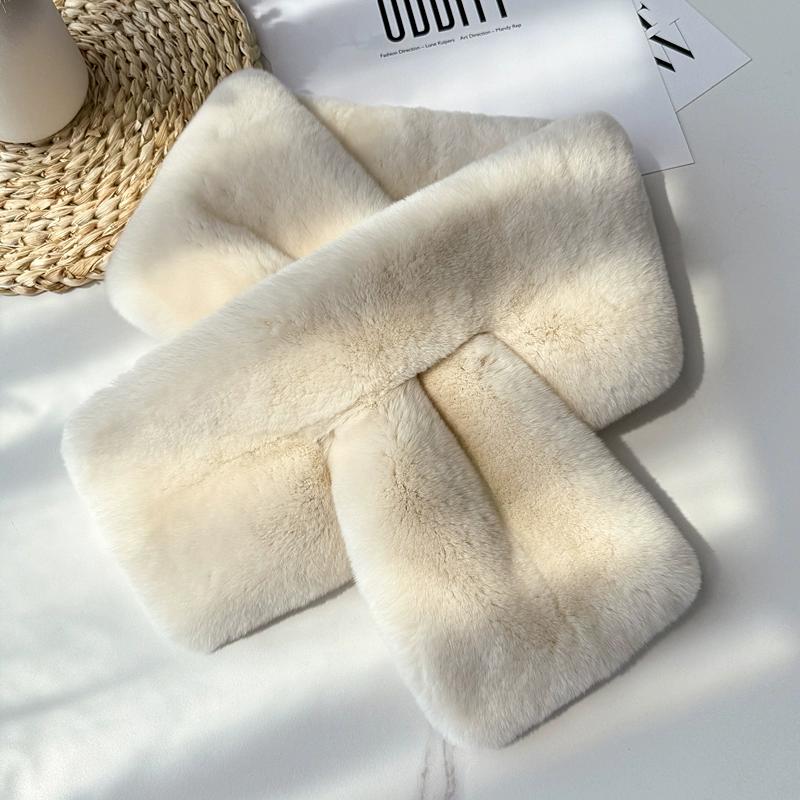 Winter Warmth Korean Version Versatile Thickened Whole Skin Otter Fur Scarf Women's Double-sided Rabbit Fur Scarf Real Fur Collar