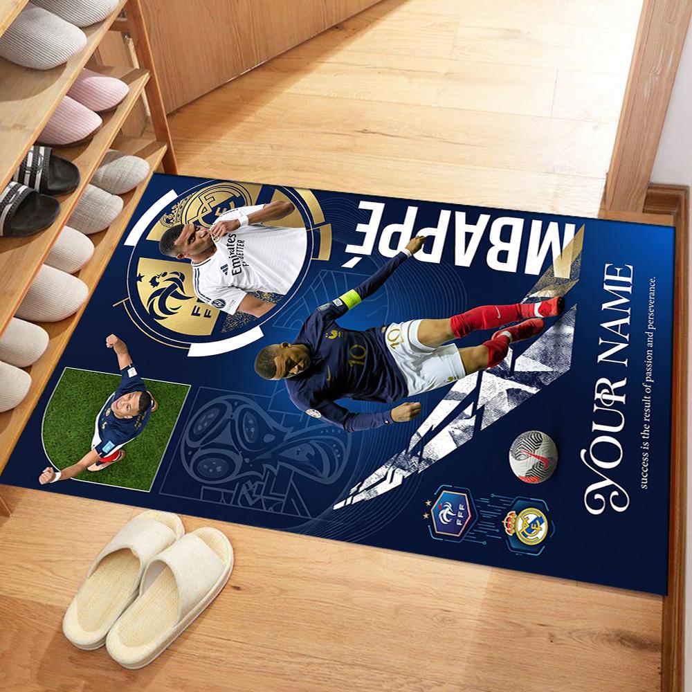 Mbappe Personalized Text Carpet Perfect For Outdoor Dining Room Dormitory Living Rooms Antislip Carpet Anime Office Decor Spiritual Gift