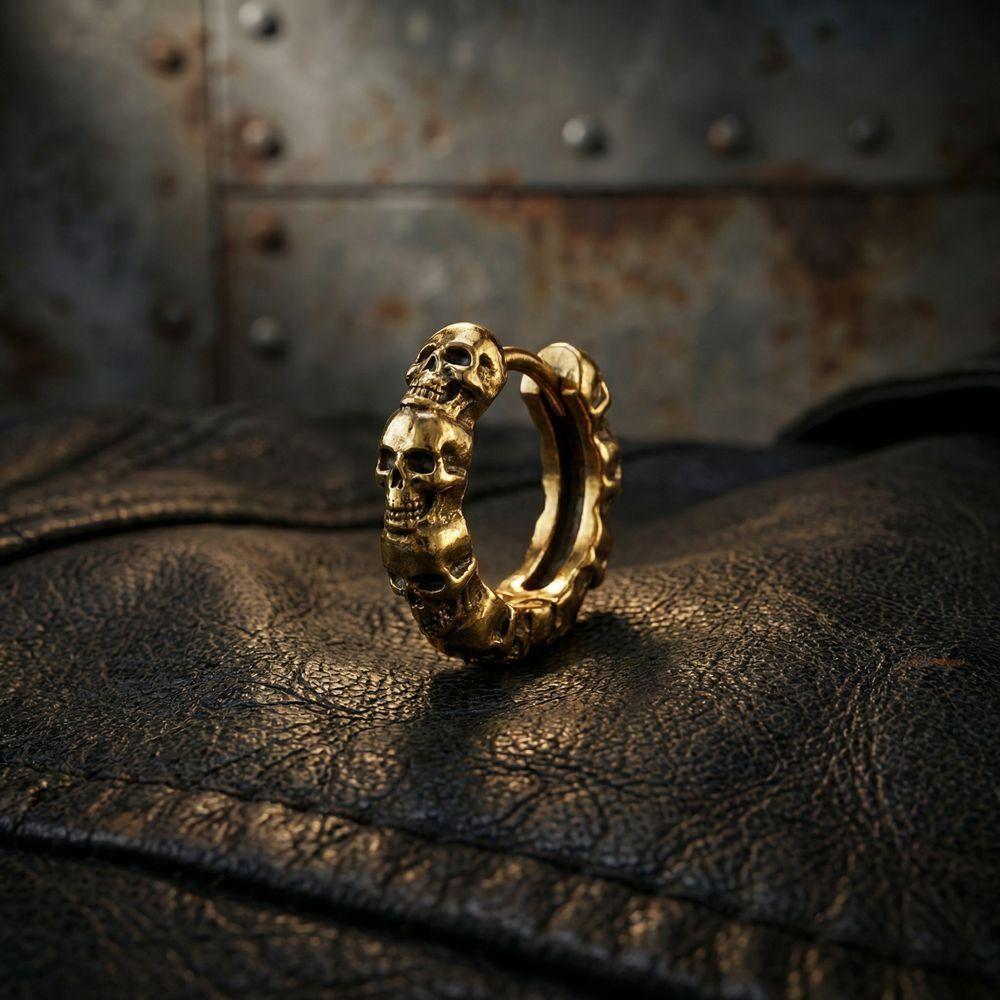 Creative Skull Hoop Earrings Silver Punk Earrings Jewelry Gothic Ear Buckles  Party