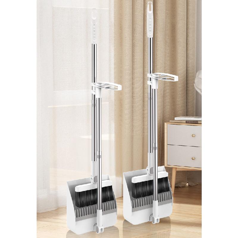 Plastic Cleaning Broom And Dustpan Set With Durable Nonstick Head For Household And Commercial