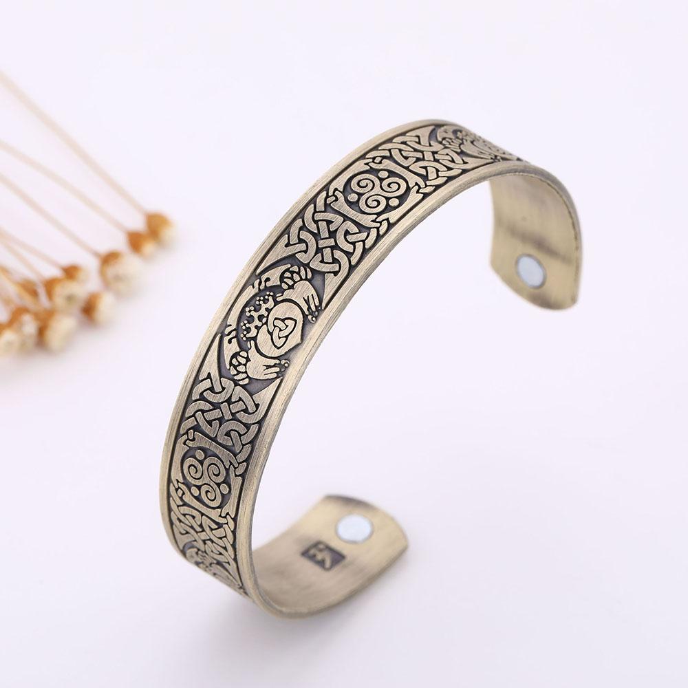 Talisman Gesundheitsarmbänder Lebensbaum Glücksknoten Runen Dreifaltigkeit Magnetische Armspangen Damen Herren Verstellbares Armband