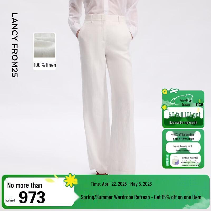 Langzi Linen Old Money Style Suit Pants S