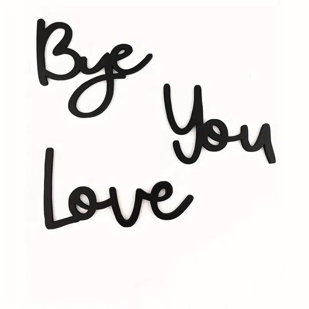 Love You Bye Sign Wall Decor In Rustic Boxwood Hanging Decoration for Hallways and Rooms Offering a Cozy and Warm Ambiance
